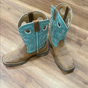 Durango Brown and Teal Heeled Boots